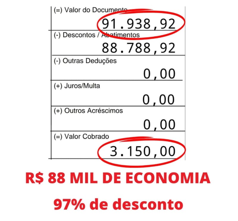 Acordo com 97% de desconto